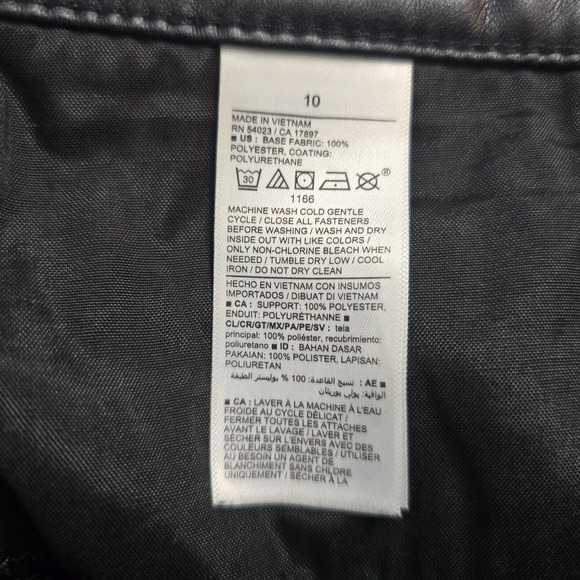 Old Navy Pants Women's 10 Black Faux Leather High Rise O.G. Straight Pockets - Picture 4 of 16